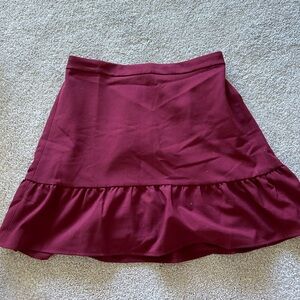 J Crew Mercant (Factory) Maroon Peplum Skirt. Size 8.